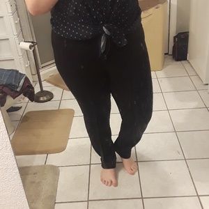 Slim straight black jeans